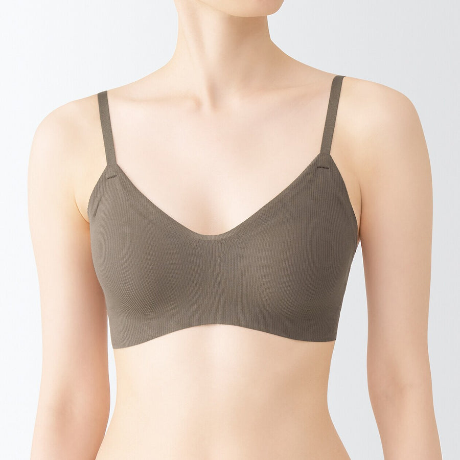 W's Pleasant to the touch ribbed  bra Black XS