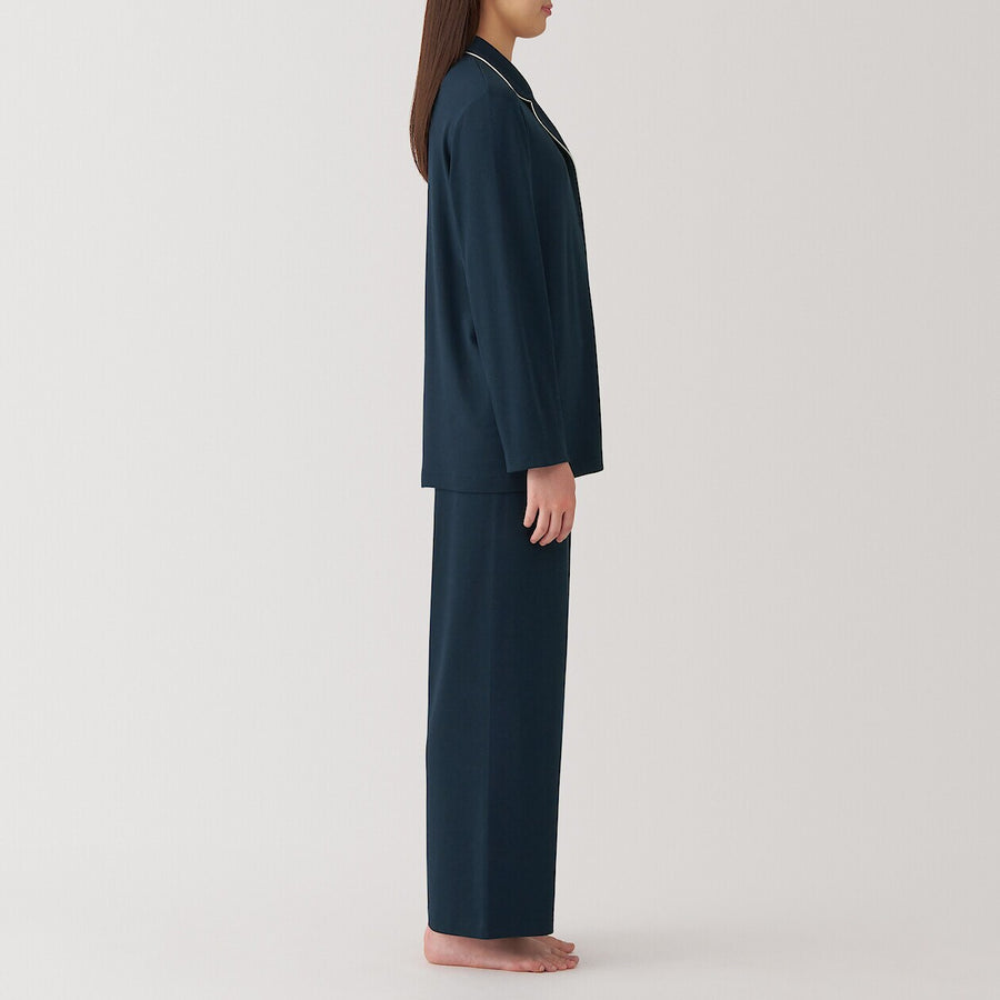 W's Side Seamless Rayon cotton cut sew LS pajamasIvoryXS