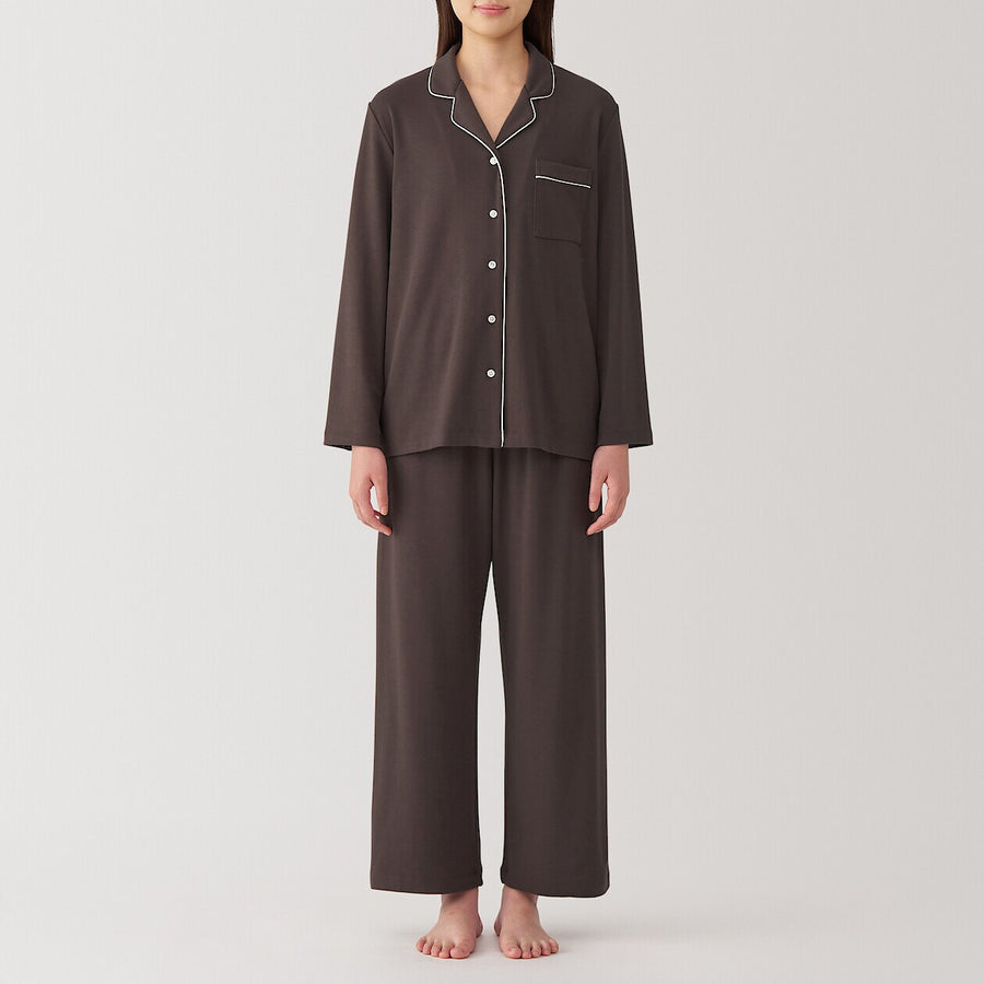 W's Side Seamless Rayon cotton cut sew LS pajamasIvoryXS