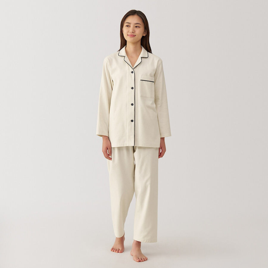 W's Side seamless flannel pajamas L/SIvoryXS