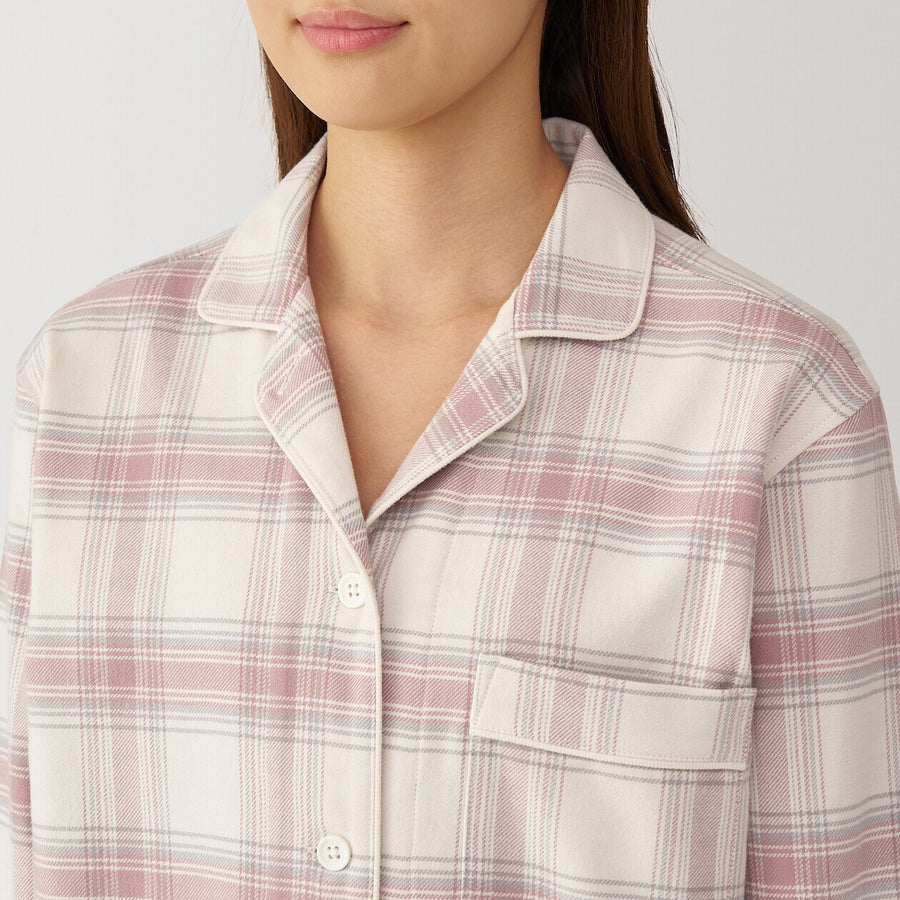 W's Side seamless flannel pajamas L/SIvoryXS