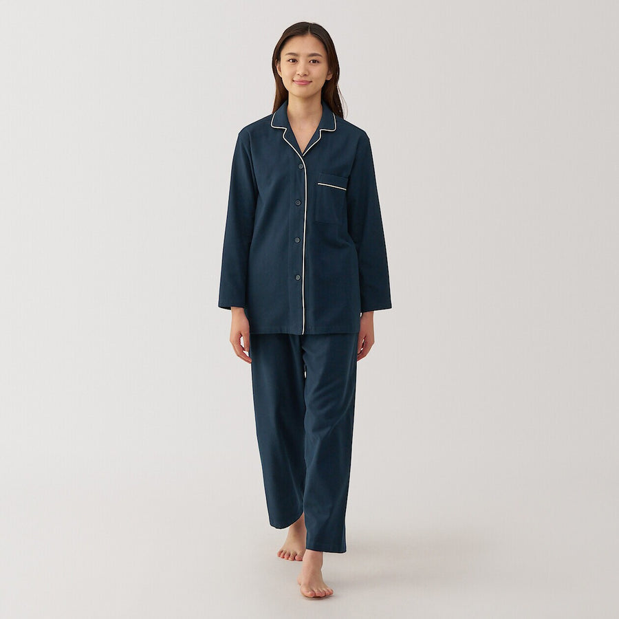 Side Seamless Flannel Long Sleeve Pyjamas