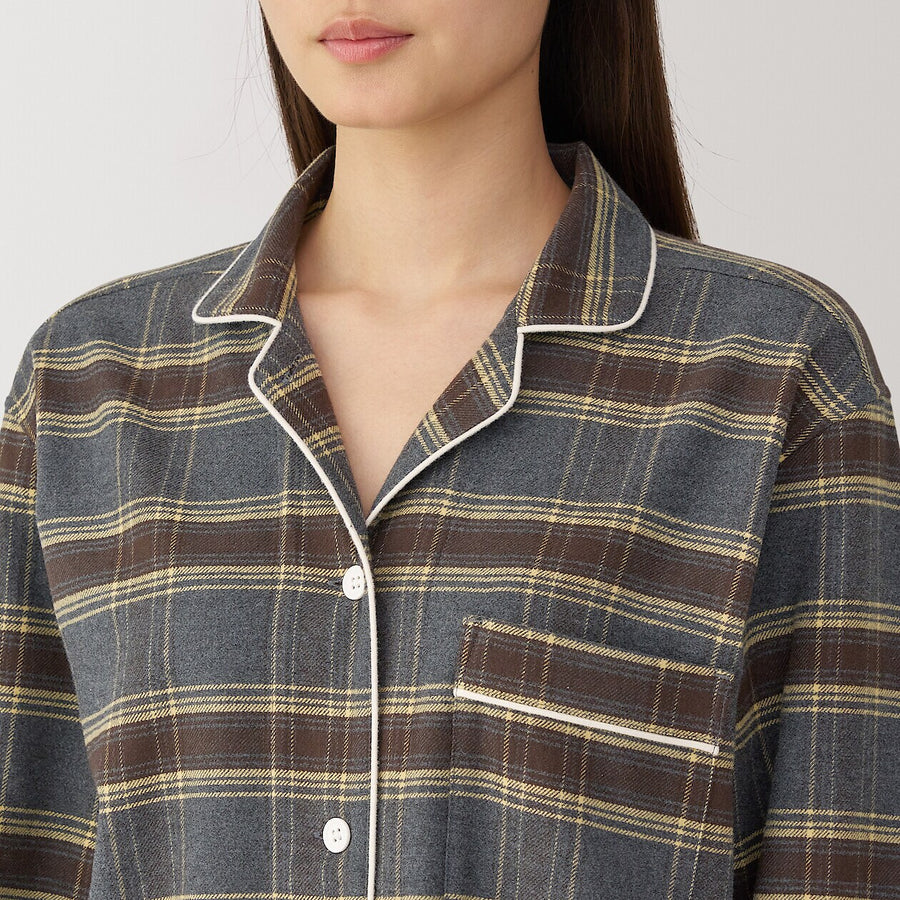 W's Side seamless flannel pajamas L/SIvoryXS