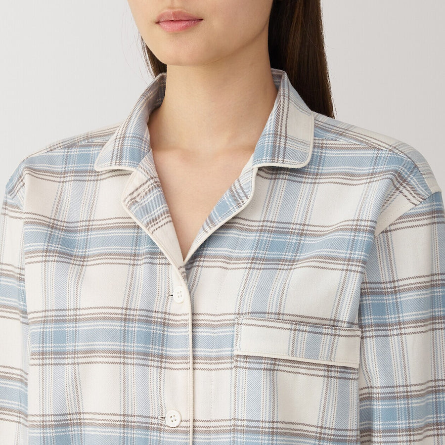 W's Side seamless flannel pajamas L/SIvoryXS