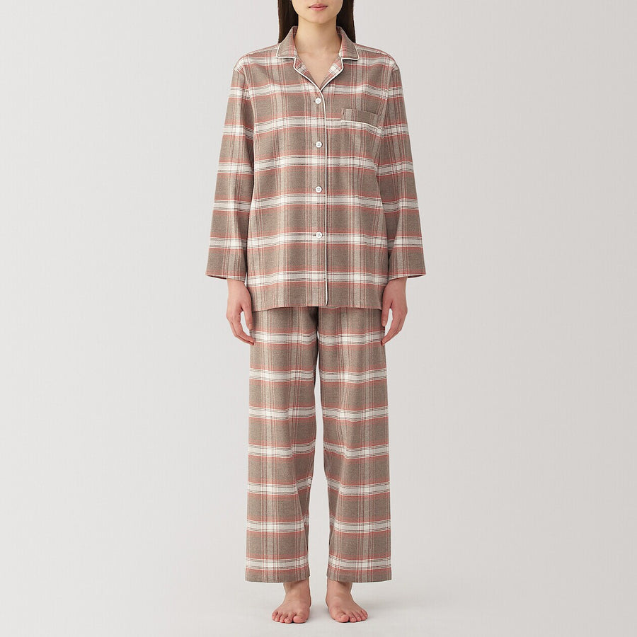 W's Side seamless flannel pajamas L/SIvoryXS