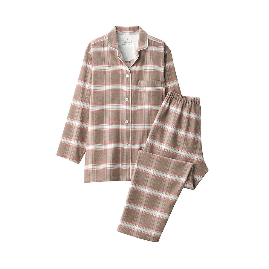 W's Side seamless flannel pajamas L/SIvoryXS