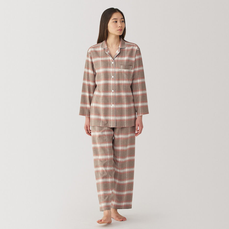 W's Side seamless flannel pajamas L/SIvoryXS