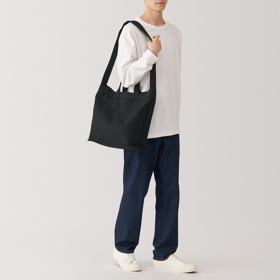 2-Way canvas tote bag Black