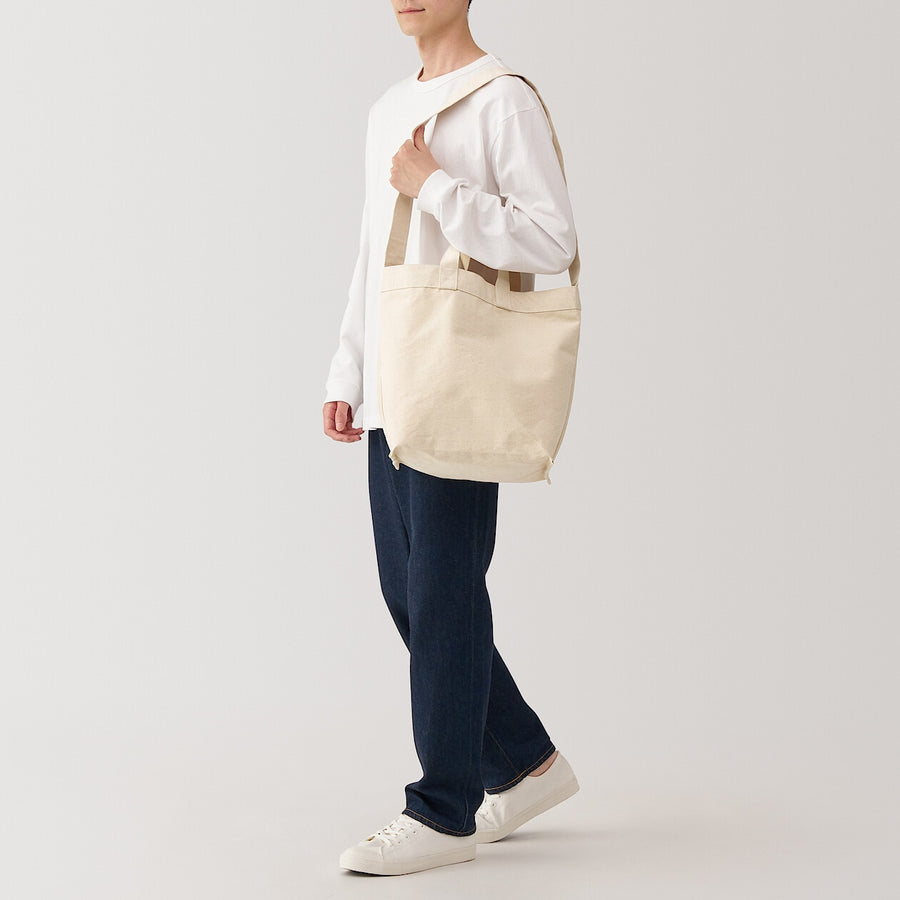 2-Way canvas tote bag Black