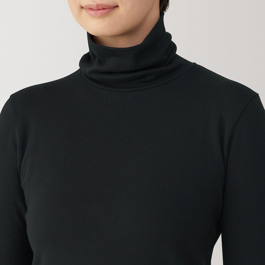 W's Brushed ribbed Turtle neck L/S T-shirtBlackXS