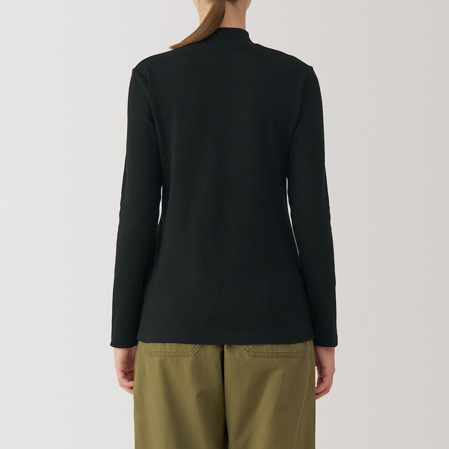 W's Brushed ribbed High neck L/S T-shirtBlackXS