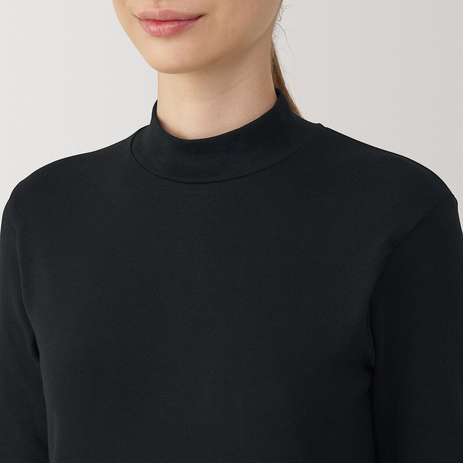 W's Brushed ribbed High neck L/S T-shirtBlackXS