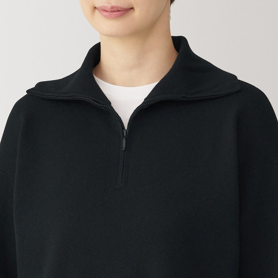 W's Washable milano rib Half zip Sweater Off whiteXS