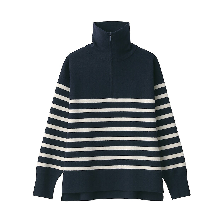 W's Washable milano rib Half zip Sweater Off whiteXS