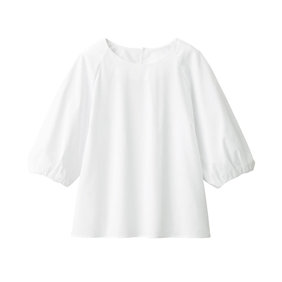 Women's Quick dry broadcloth 1/2 sleeve blouse White XS