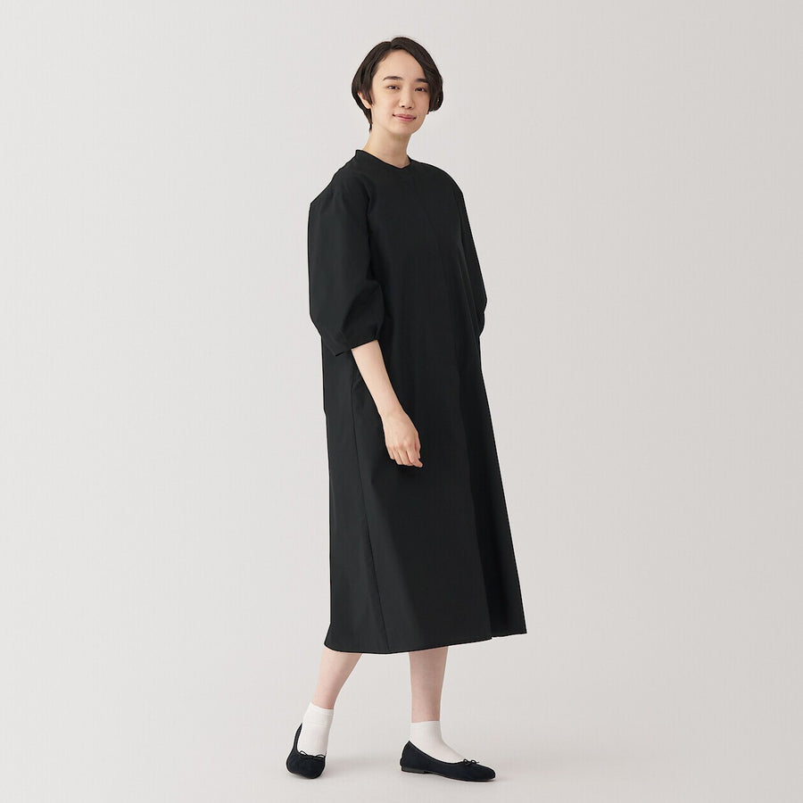 Women's Quick dry broadcloth 3/4 sleeve dress BlackXS