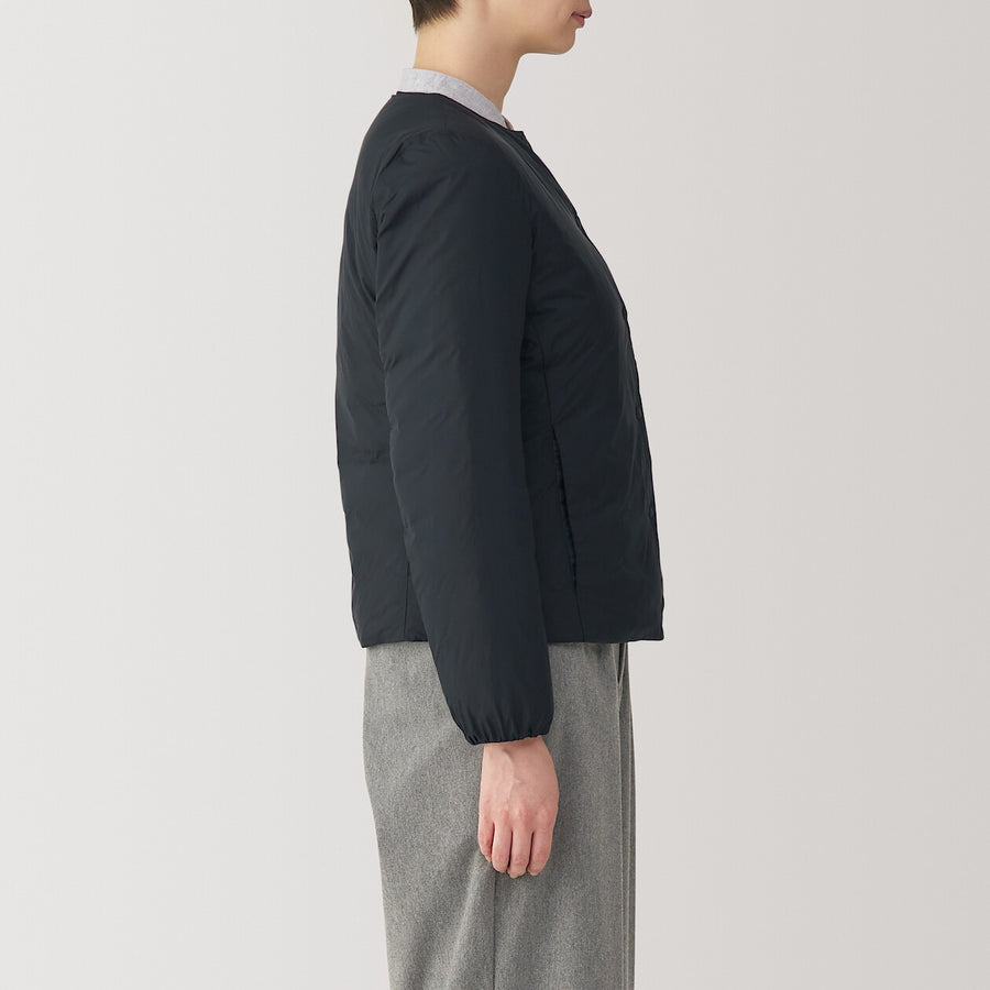 Lightweight Pocketable Down Collarless Jacket