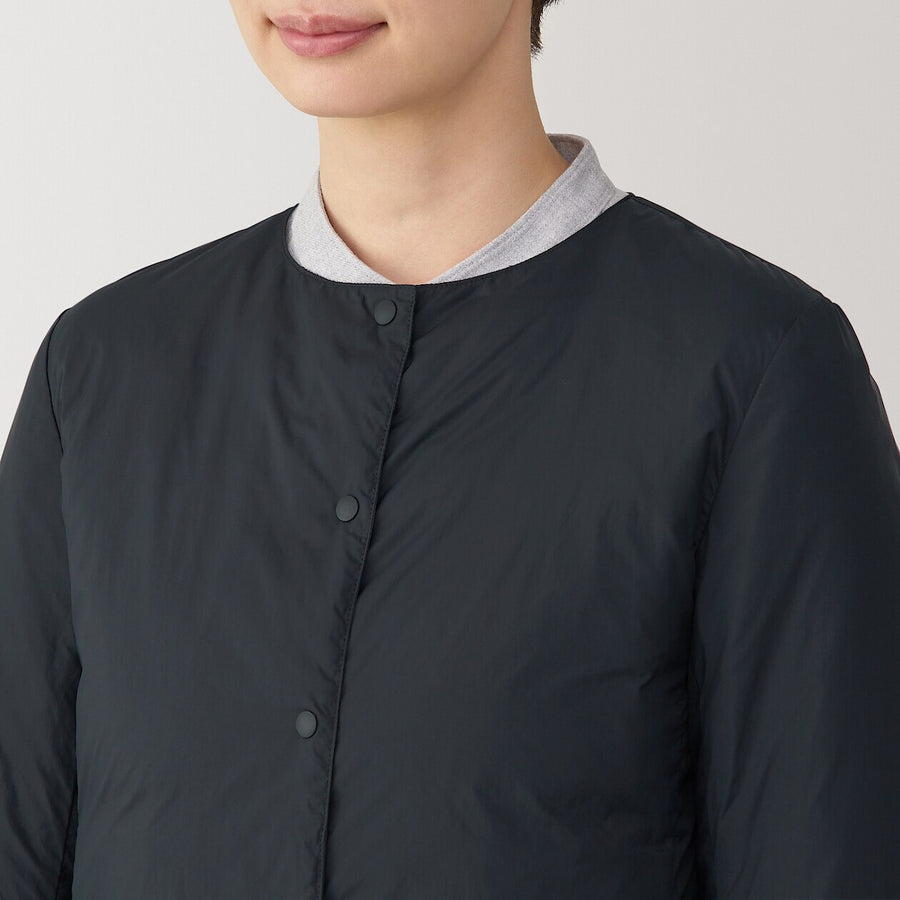 Lightweight Pocketable Down Collarless Jacket