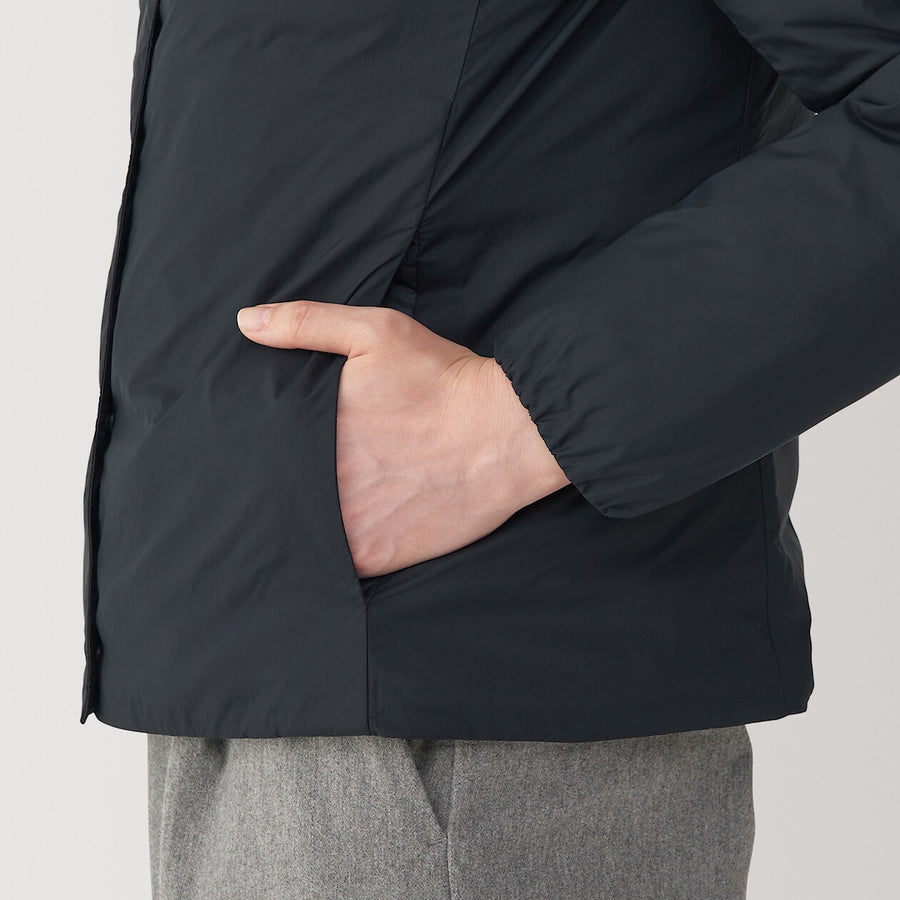 Lightweight Pocketable Down Collarless Jacket