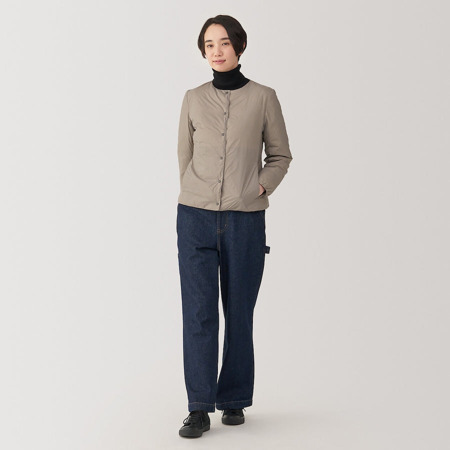 Lightweight Pocketable Down Collarless Jacket