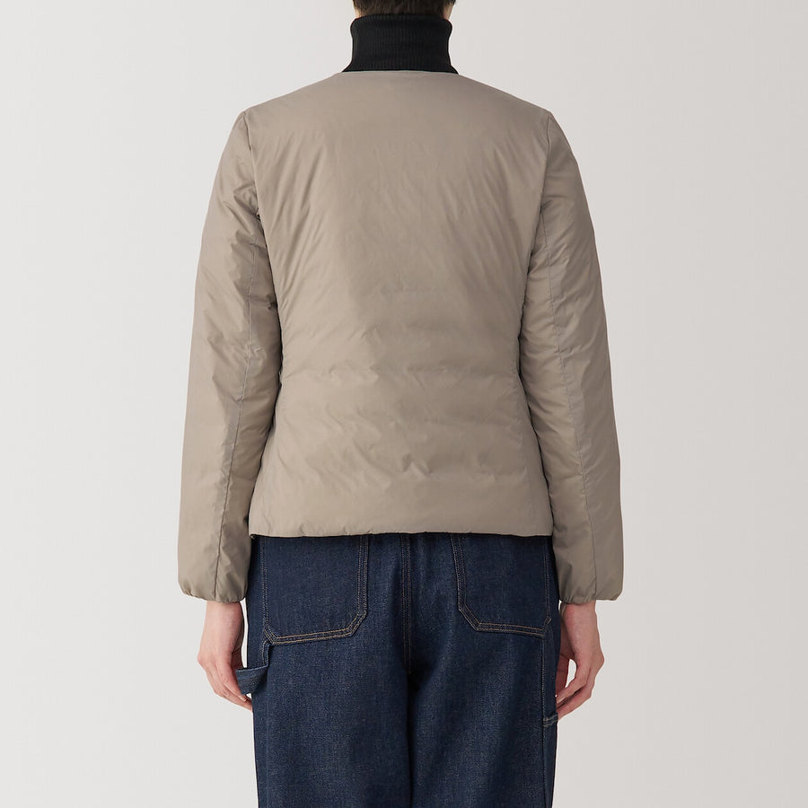 Lightweight Pocketable Down Collarless Jacket