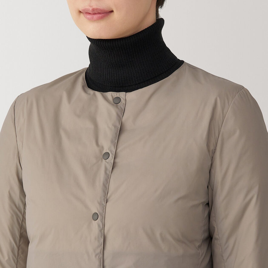 Lightweight Pocketable Down Collarless Jacket