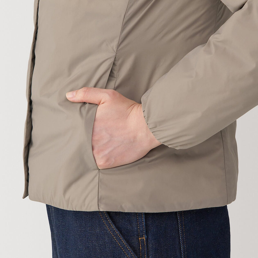 Lightweight Pocketable Down Collarless Jacket