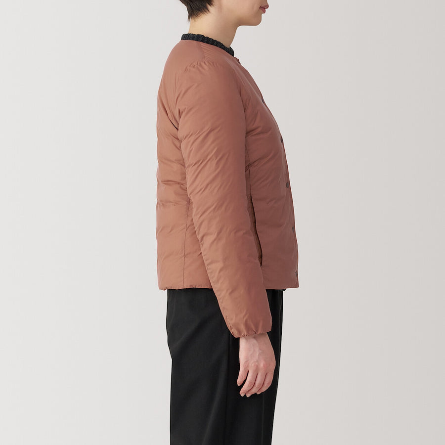 Lightweight Pocketable Down Collarless Jacket