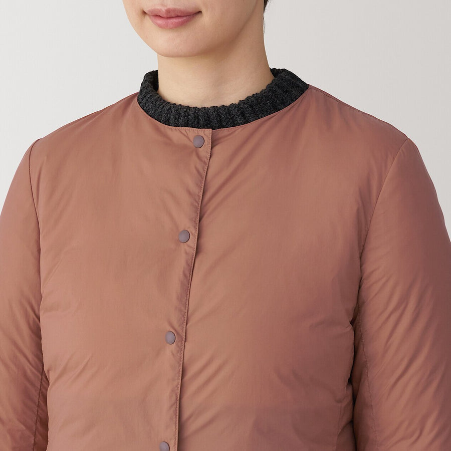 Lightweight Pocketable Down Collarless Jacket