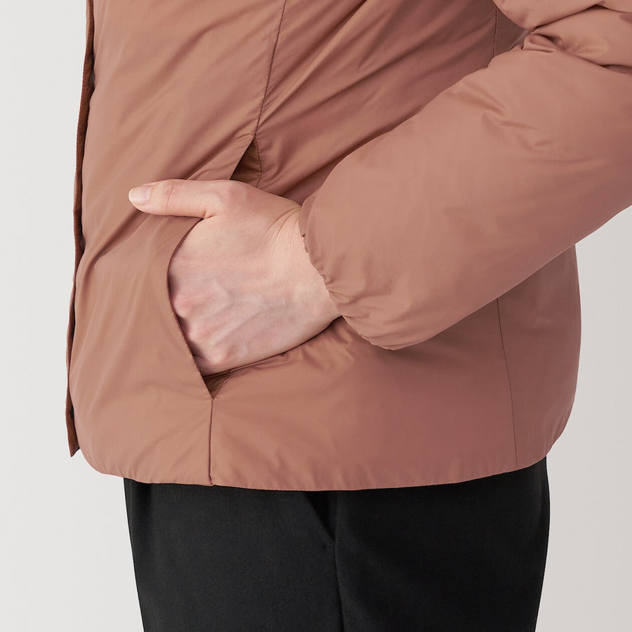 Lightweight Pocketable Down Collarless Jacket