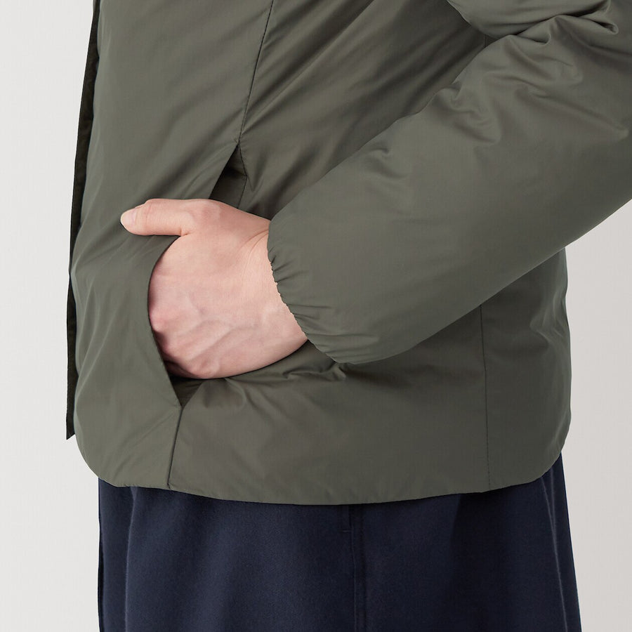 Lightweight Pocketable Down Collarless Jacket