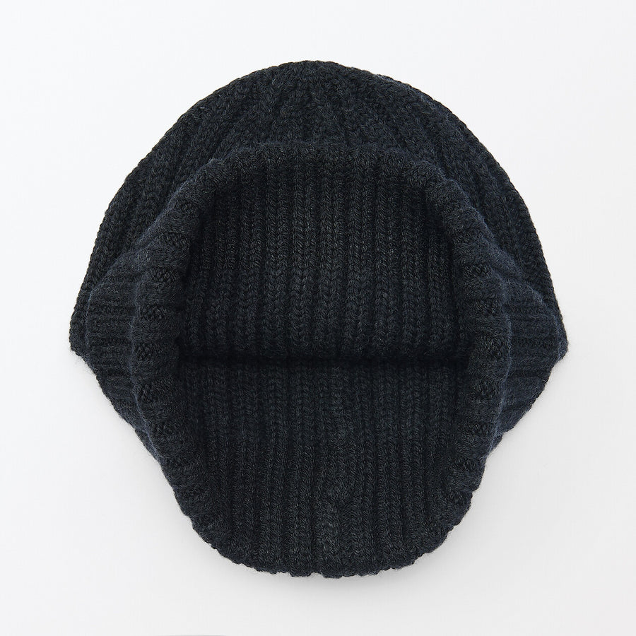 Non-itchy Wool brend Ribbed BeanieCharcoal grey55-59cm