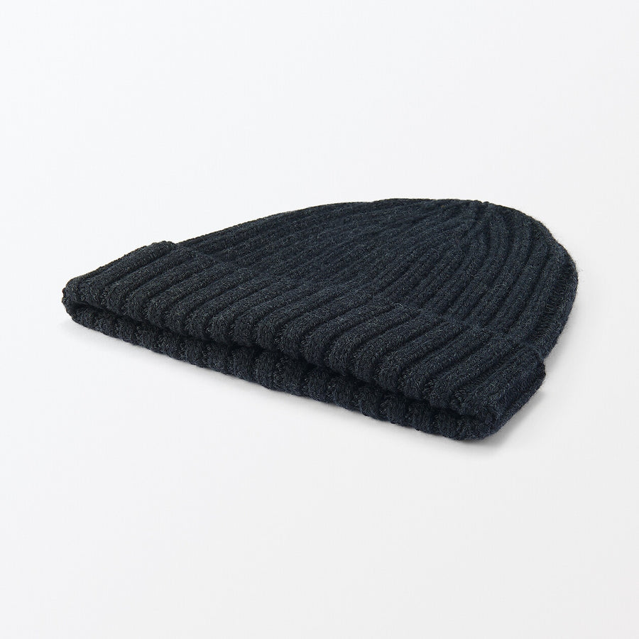 Non-itchy Wool brend Ribbed BeanieCharcoal grey55-59cm