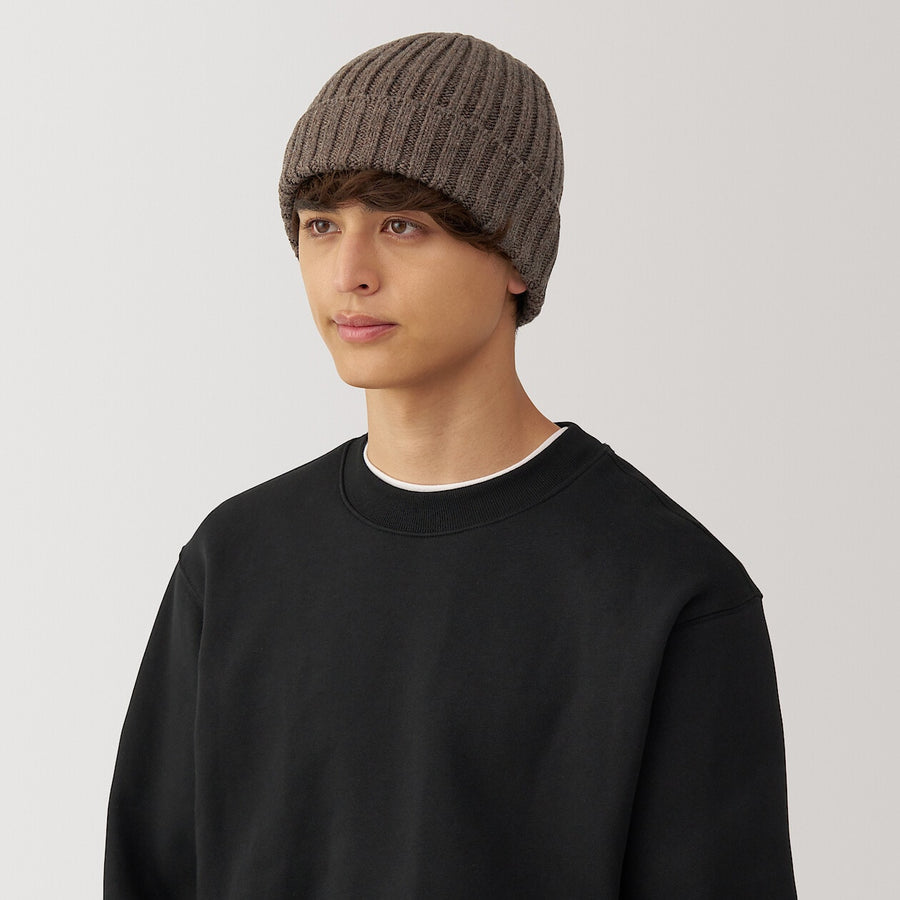 Non-itchy Wool brend Ribbed BeanieCharcoal grey55-59cm