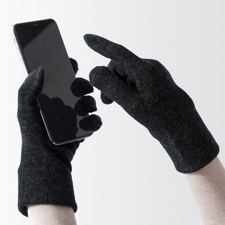 Wool Blend Brushed Touchscreen Gloves