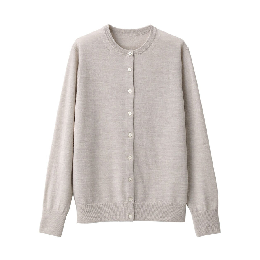 Women's Washable high-gauge Crew neck cardiganDark greyXS