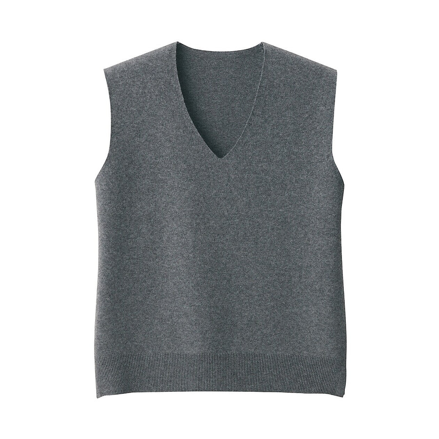 W's Washable milano rib vest Dark greyXS