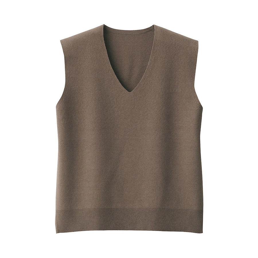 W's Washable milano rib vest Dark greyXS