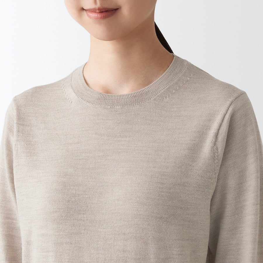 Women's Washable high-gauge Crew neck sweaterGreyXS