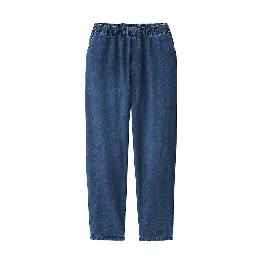 W's Washed denim Easy tapered pants BlueXS