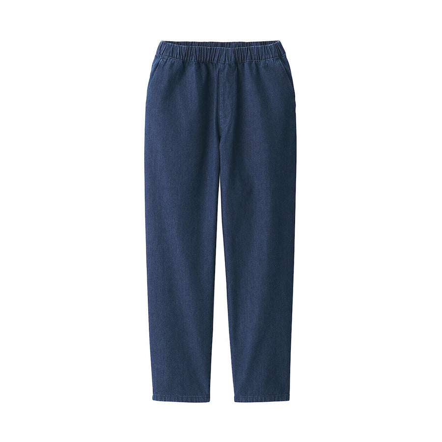 W's Washed denim Easy tapered pants BlueXS