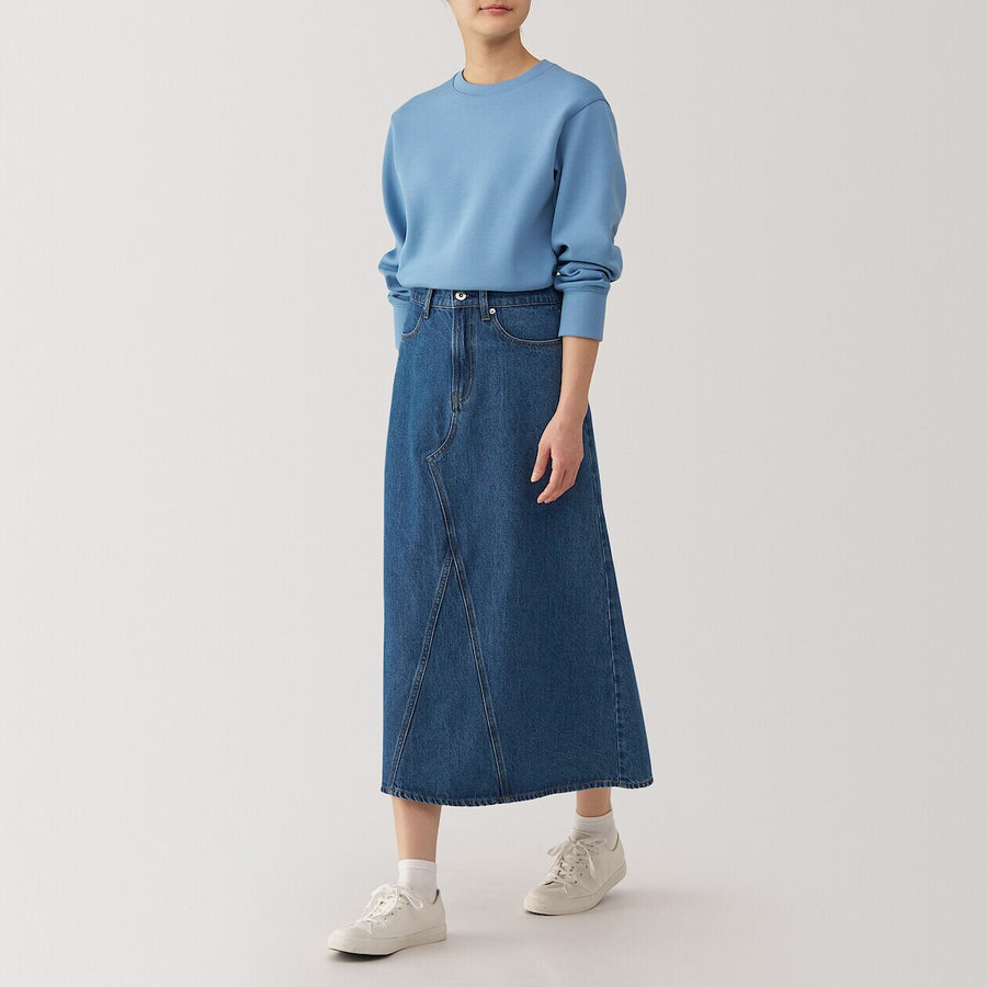 W's Kapok blend denim A Line Skirt Light Blue XS