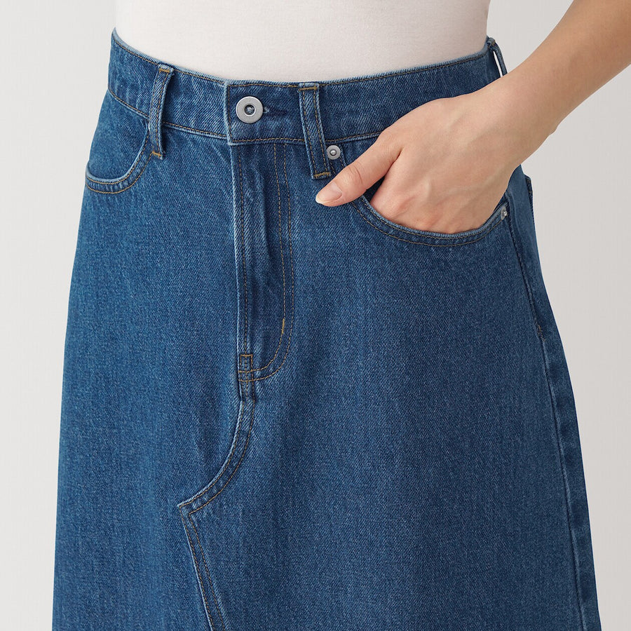 W's Kapok blend denim A Line Skirt Light Blue XS