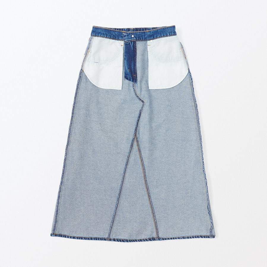 W's Kapok blend denim A Line Skirt Light Blue XS