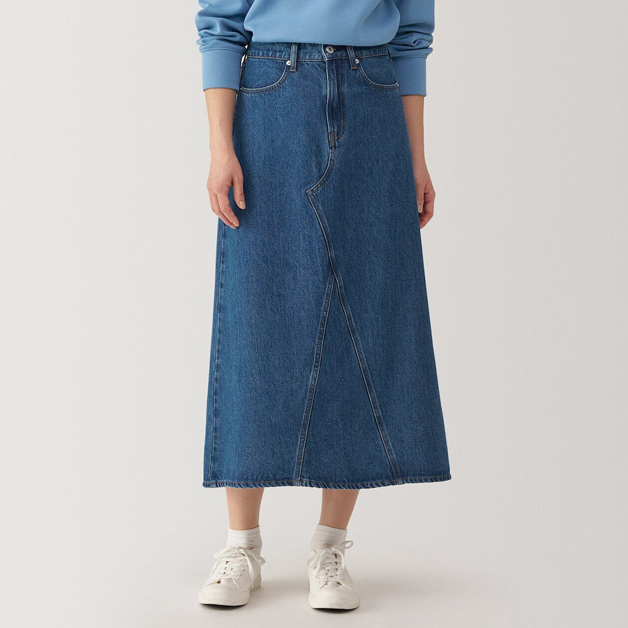 W's Kapok blend denim A Line Skirt Light Blue XS