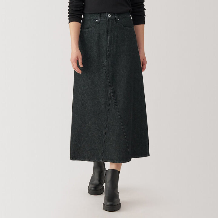 W's Kapok blend denim A Line Skirt Light Blue XS