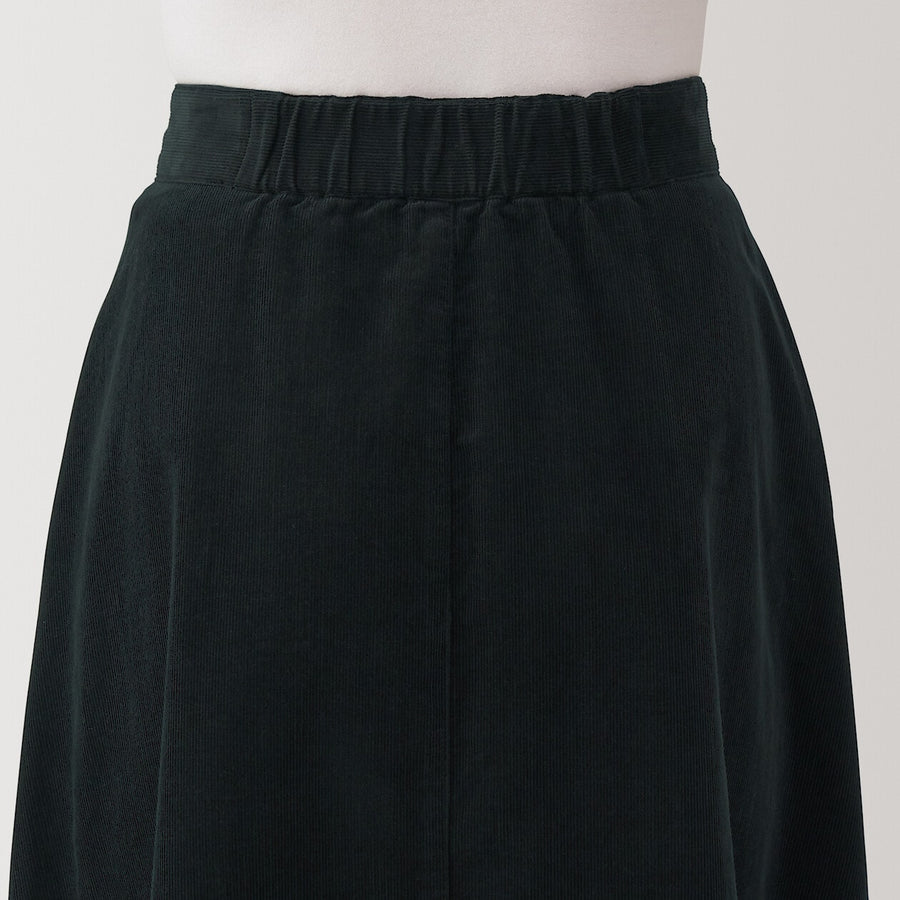 Women's Kapok blend Corduroy flare skirt BlackXS