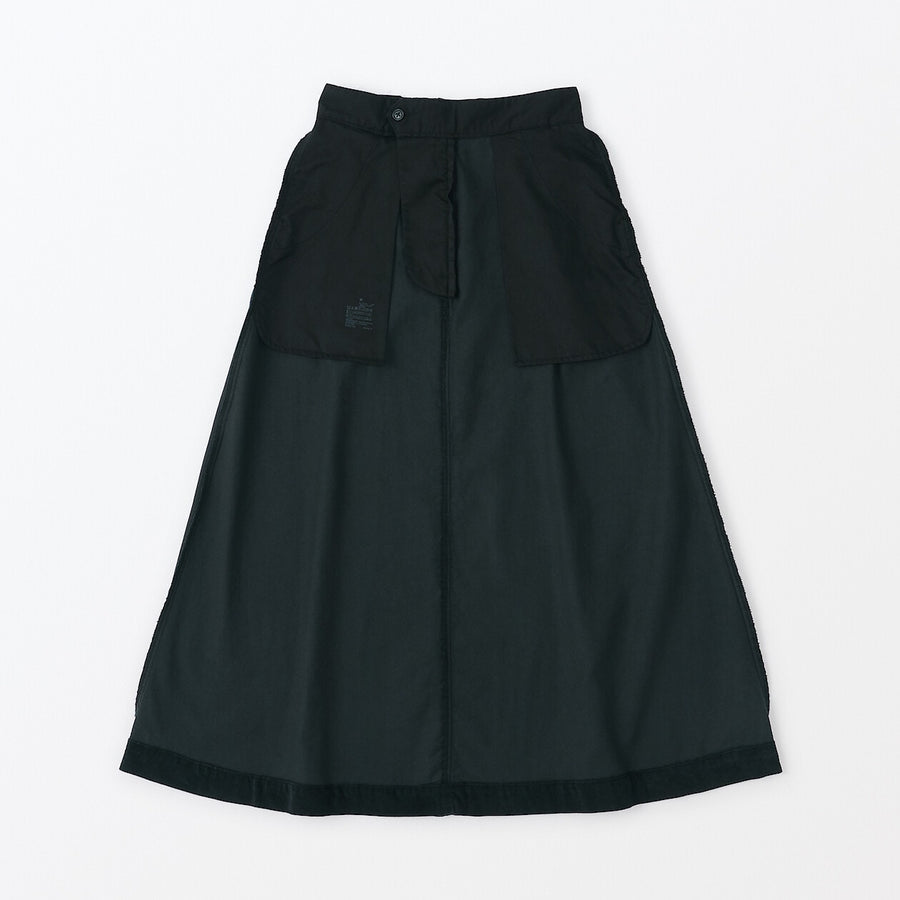 Women's Kapok blend Corduroy flare skirt BlackXS