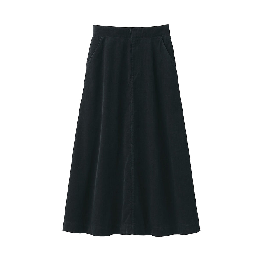 Women's Kapok blend Corduroy flare skirt BlackXS