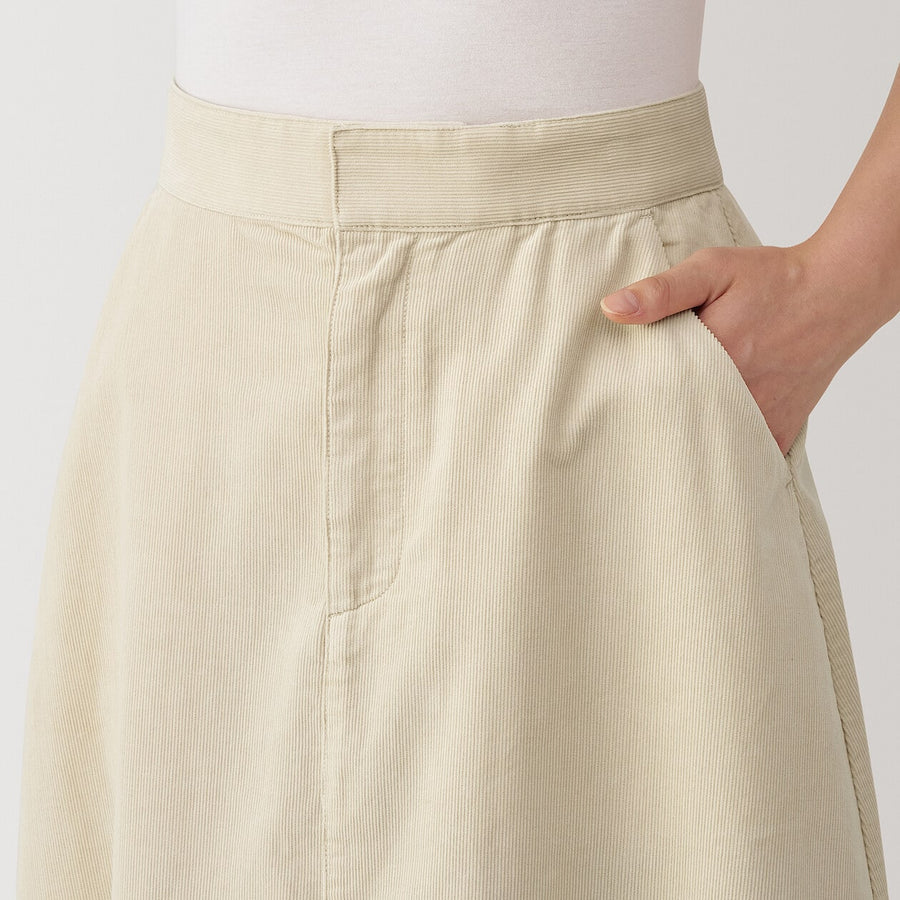 Women's Kapok blend Corduroy flare skirt BlackXS